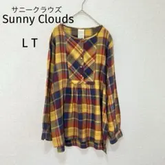 サニークラウズ ×シャトルノーツ　チェック柄ブラウス　シャツ　チュニック　LT
