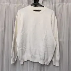 GU ホワイト ニットセーター M 古着 メンズ