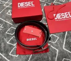 DIESEL ブラックレザーベルト 90cm