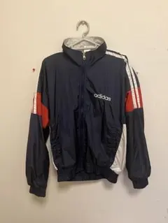 【adidas】ナイロンジャケット トラックジャケット ネイビー×赤×白