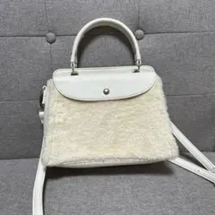 美品！ローリーズファーム　ファー　ショルダーバッグ　ホワイト