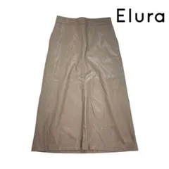 09T008☆ Elura 合皮 レザー フレア ロンスカート 春秋 冬 Lのサムネイル
