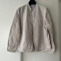無印良品　チェック柄長袖シャツ
