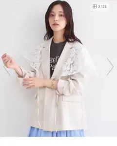 オペークドットクリップ レースリボンケープマントのサムネイル