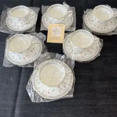 ノリタケ 花更紗 6客 カップ&ソーサー コーヒー 紅茶 花 金彩　金縁　未使用