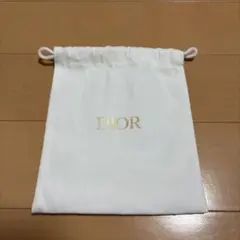 Dior ホワイト 巾着袋　新品　ディオール　ショッパー　袋　ポーチ
