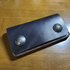 トラッカーウォレット　コンチョ　ハンドメイド　手縫い