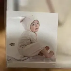 ウサギ耳付きロンパース アイボリー