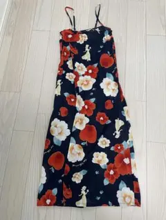 花柄ネイビー浴衣ドレス ディズニー 白雪姫