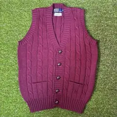 ピンクの猫様専用　ラルフローレン ケーブルニット ベスト ワインレッド