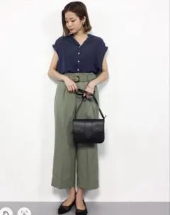 ワイドパンツベルト付/green label relaxing