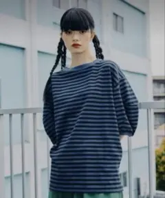 niko andコットン天竺3Dスリーブプルオーバーモードノームコア　ボーダー