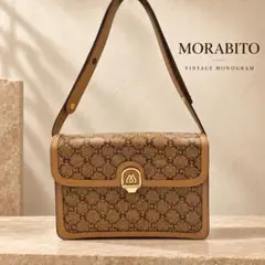 ✨美品✨モラビト モノグラム 総柄 ショルダーバッグ ブラウン ゴールド金具