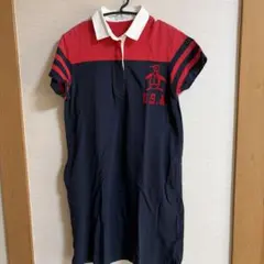 Munsingwear ゴルフワンピース U.S.A. レッド×ネイビー LLのサムネイル