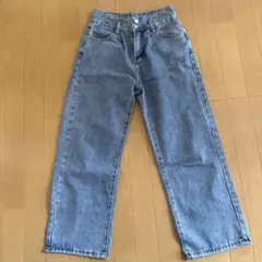 ライトブルー ワイドレッグデニム S