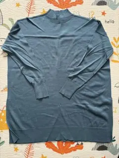 UNIQLO エクストラファインメリノブレンドモックネックチュニックセーター　L