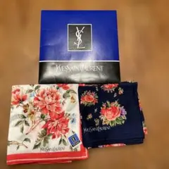 イヴ・サンローラン、ハンカチ、2枚セット、未使用、パッケージ入り