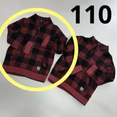 GAP 赤黒チェック ジップアップパーカー 100cm~