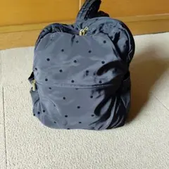 Afternoon Teaドット柄 ナイロン リュックサック ブラック