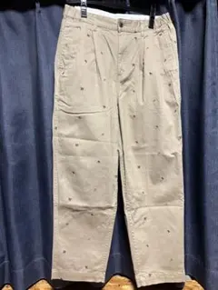 ビームス　総柄刺繍2タックチノパンツ　ルーズシルエット　オーシャン掲載