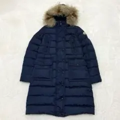 【美品】モンクレール MERIN ファー付き ダウンコート ネイビー