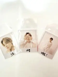 【BTS】ジミンちゃん JIMIN チェキ風ミニ写真 3枚セット 手書き文字付き