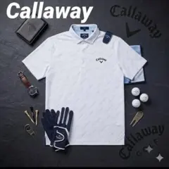 Callaway Golf ゴルフウェア シャツ ポロシャツ 半袖 総柄 メンズのサムネイル