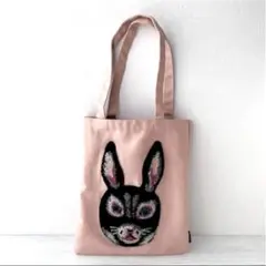 新品　ナタリーレテ　フラッフィー ミニトート　ラビット　黒　うさぎ　ウサギ　刺繍