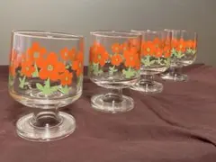 レトロ 脚付きデザートグラス