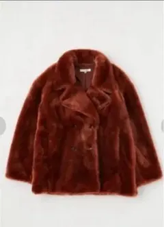 FAUX FUR HALF コート BRN moussy