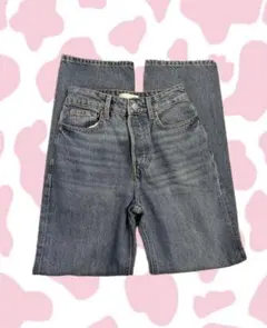 H&M ミディアムウォッシュストレート デニムパンツ y2k 平成ギャル