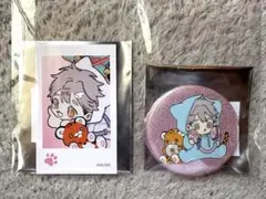 ナツメカズキ　ヒズ・リトル・アンバー　グリッター缶バッジ&イラストカード　琥士郎