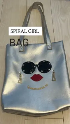 SPIRAL GIRL シルバー トートバッグ
