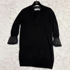 Liesse リエス スキッパーシアーニット シェルボタン 貝ボタン シフォン
