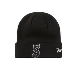 ロゴビーニー Supreme NEWERA デビルツノ 大人気‼︎Sロゴ ‼︎ツノ‼︎デビル‼︎ 刺繍】シュプリーム