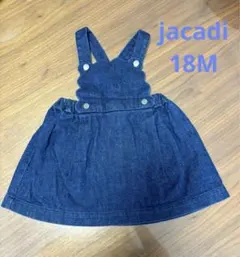 jacadi スカラップ デニム ジャンパースカート　18M