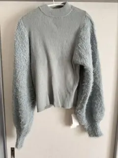 シャギー袖 リブニット 長袖 moussy