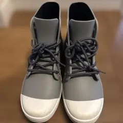 グレー ゴム製 レインシューズ