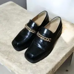 あしながおじさん　厚底　ビットローファー ゴールドチェーン　23