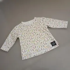 西松屋　ELFIN DOLL 花柄 ワッフル 長袖 トップス 90