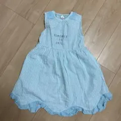 ★SKAPE ノースリーブワンピース エメラルドグリーンストライプ 120cm★