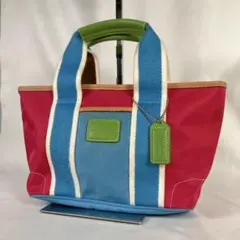 【希少】coach カラフル ミニハンドバッグ ピンク　水色