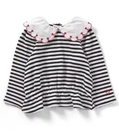 アプレレクール＊ハート刺繍スカラップ衿トップス＊100cm