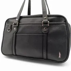 イーストボーイ スクールバッグ 桜女神 ピンク刺繍 ハンドバッグ 黒