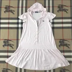 未使用級 極美品 バーバリーブルーレーベル　フレアチュニック フード付き ピンク