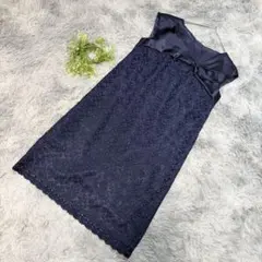 UNTITLED 2 総レース ワンピース ネイビー M お呼ばれ パーティー