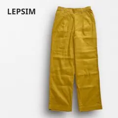 Y6758【レプシィム】麻混 タックワイドパンツ ウエストゴム ナチュラル M