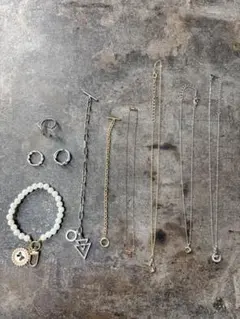 レディースアクセサリー１０点セット ネックレス×4 ブレスレット×3 指輪×3