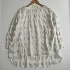 未使用/PUAL CE CIN/コットン チェックワイドプルオーバーブラウスのサムネイル