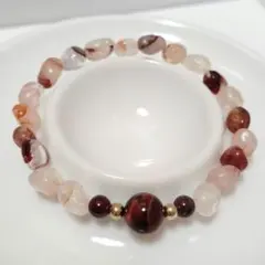 ヘマトイドクォーツ　レッドタイガーアイ　ガーネット　天然石　ブレスレット